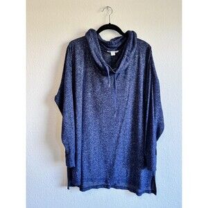 Motherhood Maternity Women's Heathered Blue Cowl Neck Sweater Long Sleeve XL